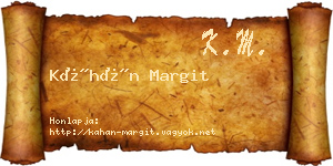 Káhán Margit névjegykártya